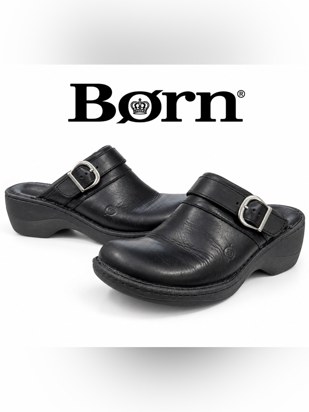 Børn Avoca Black Leather Clog